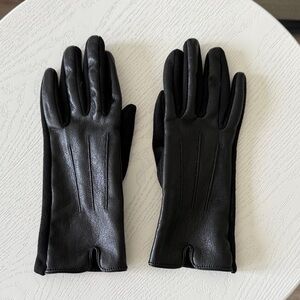 Elegant London Fog Black Leather Gloves for Women